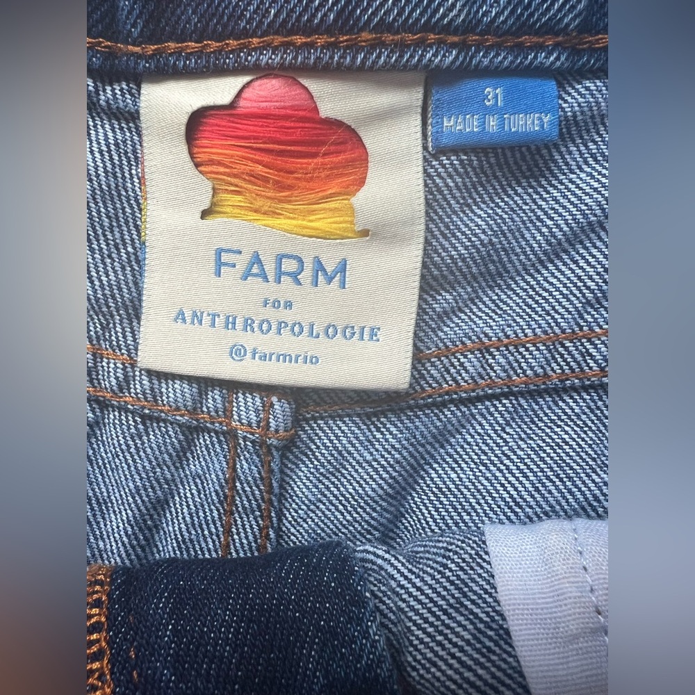 Farm Rio Colorful Crochet Knit Denim Jeans Shorts - 31 - Picture 10 of 12